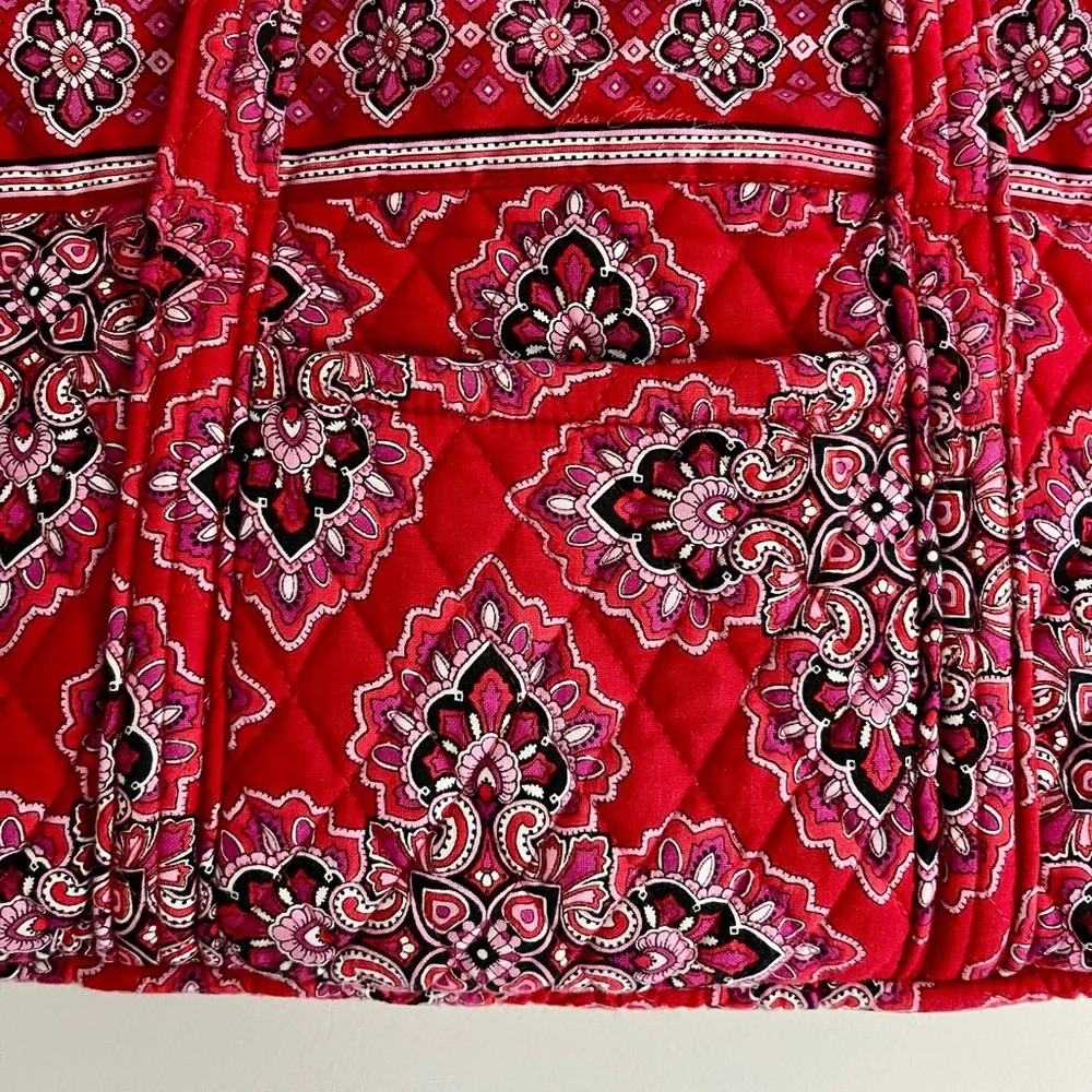 Vera Bradley Scarlett Red Paisley Patterned Tote Bag